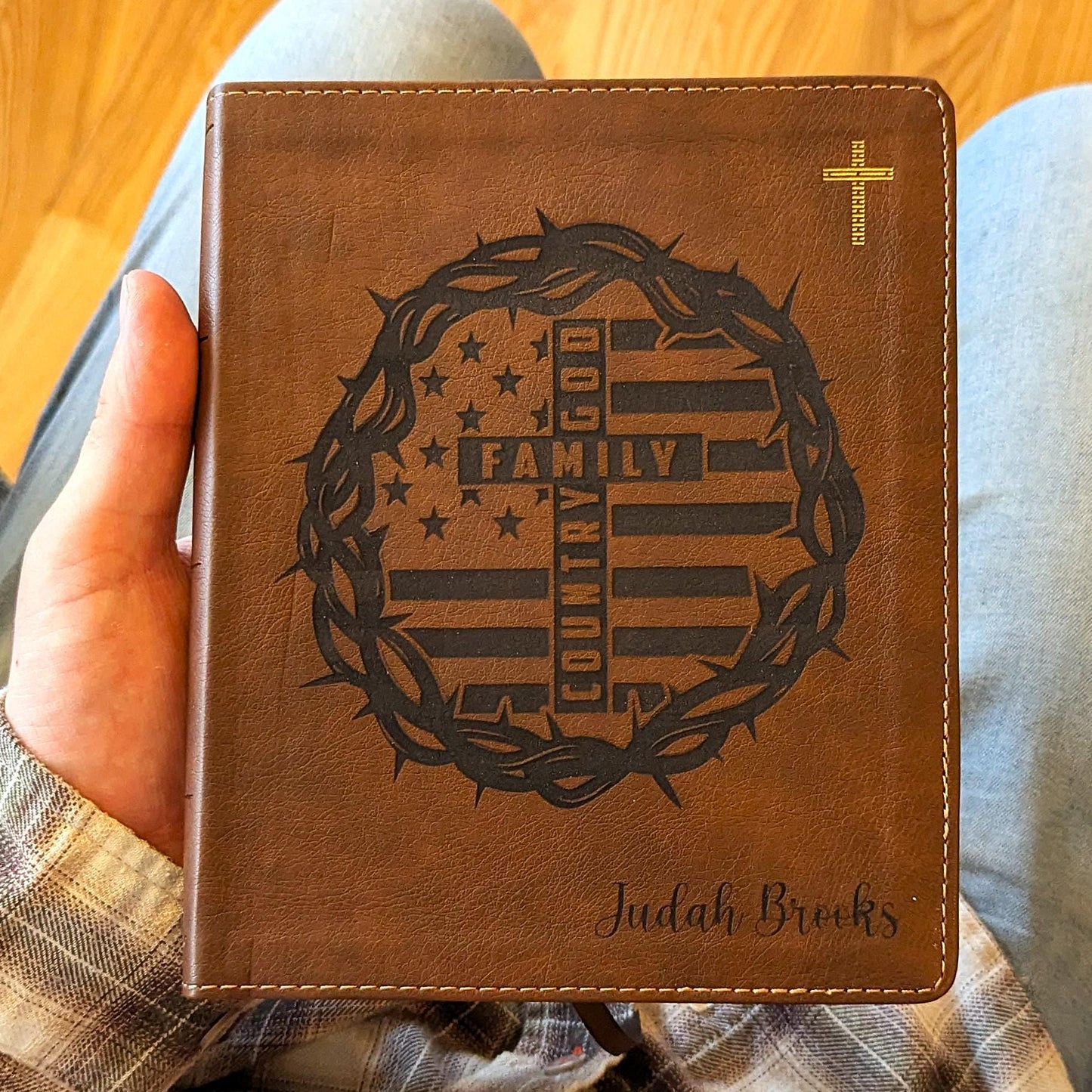 Personalized NIV Journaling Bible | New International Version | Custom Engraved Name | Study Bible | God Family Country Christian Gift