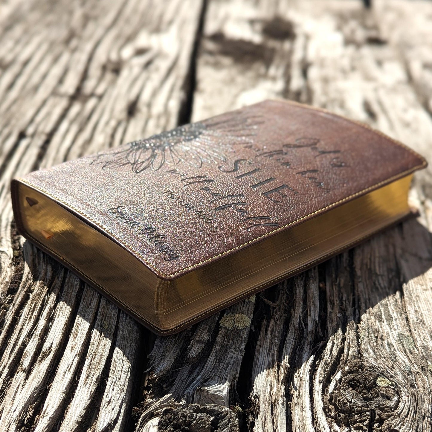 Personalized NKJV Bible | New King James Version | Custom Engraved Name | Easy-to-read Reference Bible | Sunflower Christian Gift for Her