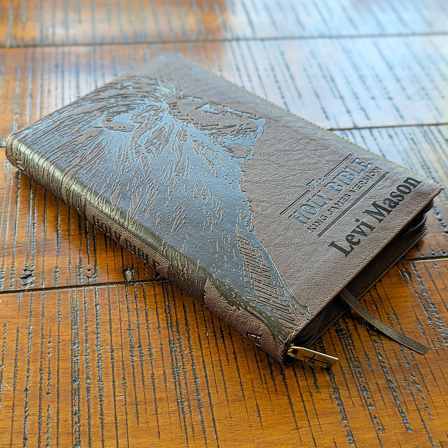 Personalized KJV Bible | King James Version | Custom Engraved Name | Easy-to-Read Study Bible | Lion Bible Christian Gift