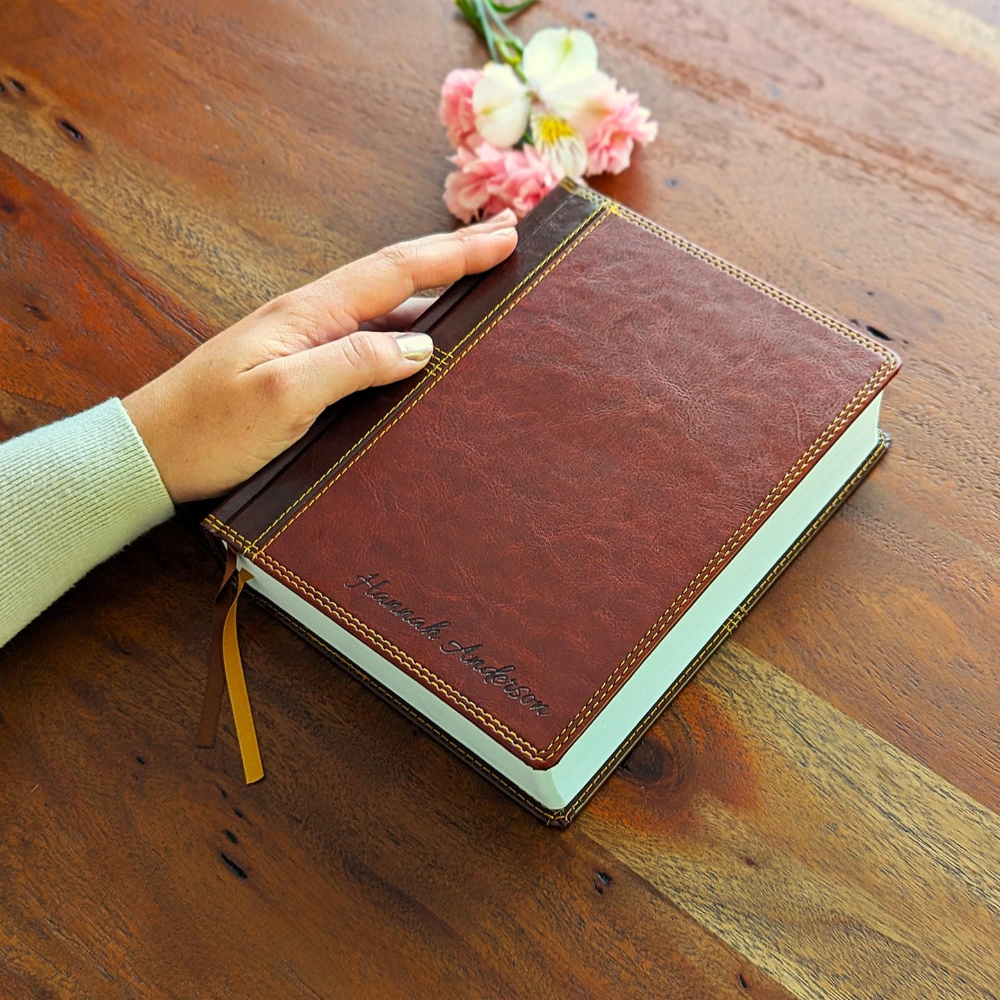 Personalized NASB Journaling Bible | New American Standard 1995 | Custom Engraved Name | Wide Margin Study Bible | Christian Gift Men Women