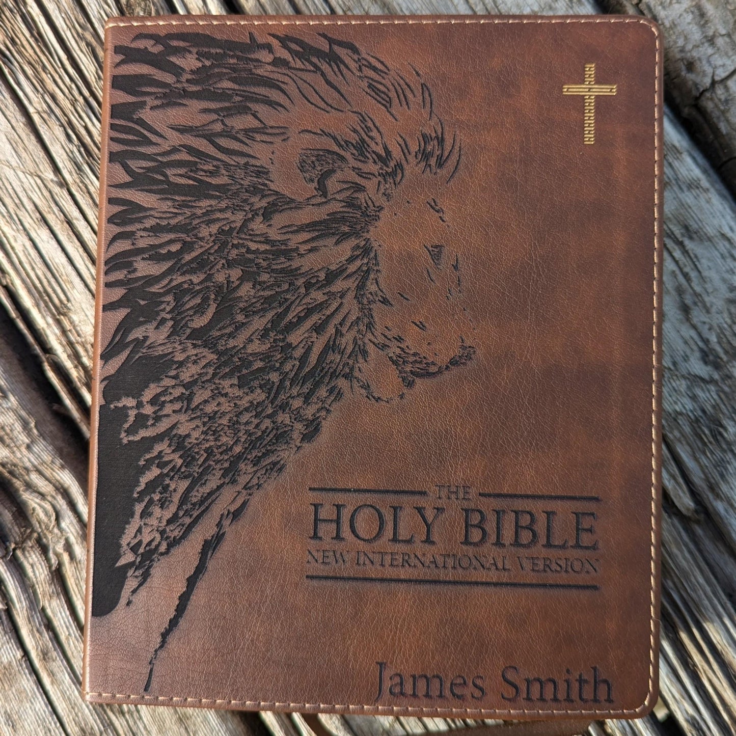 Personalized NIV Journaling Bible | New International Version | Custom Engraved Name | Easy-to-read Study Bible | Lion Christian Gift