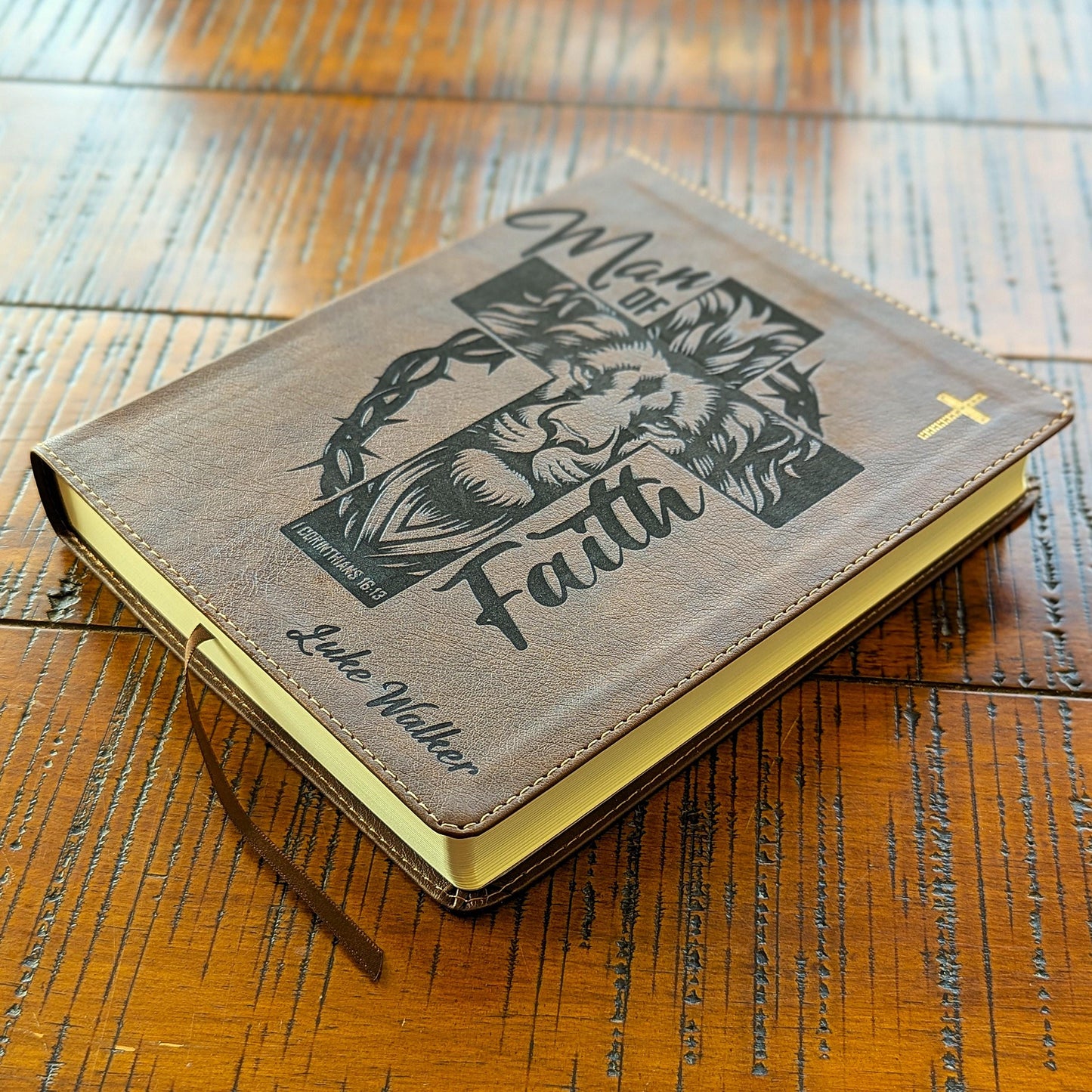 Personalized NIV Journaling Bible | New International Version | Custom Engraved Name | Study Bible | Man of Faith Christian Gift