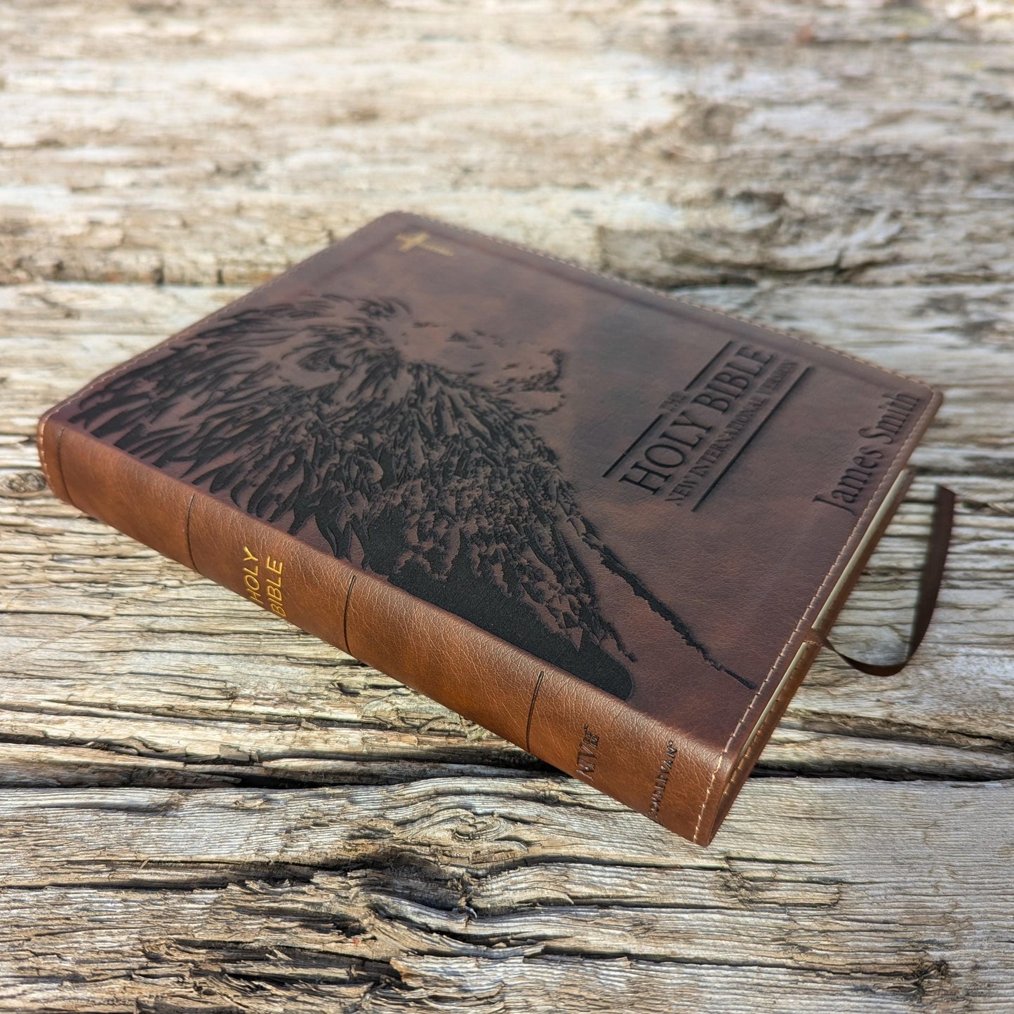 Personalized NIV Journaling Bible | New International Version | Custom Engraved Name | Easy-to-read Study Bible | Lion Christian Gift