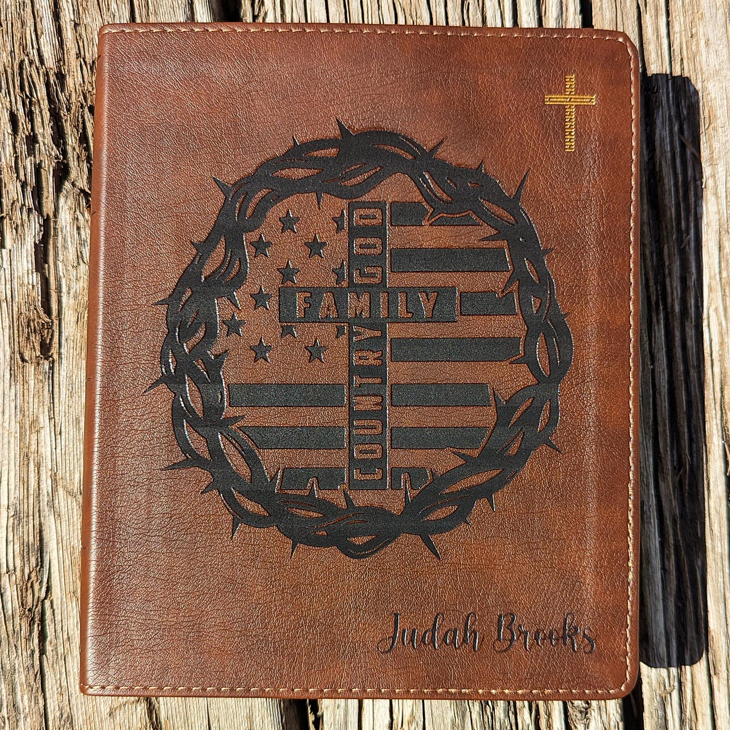 Personalized NIV Journaling Bible | New International Version | Custom Engraved Name | Study Bible | God Family Country Christian Gift