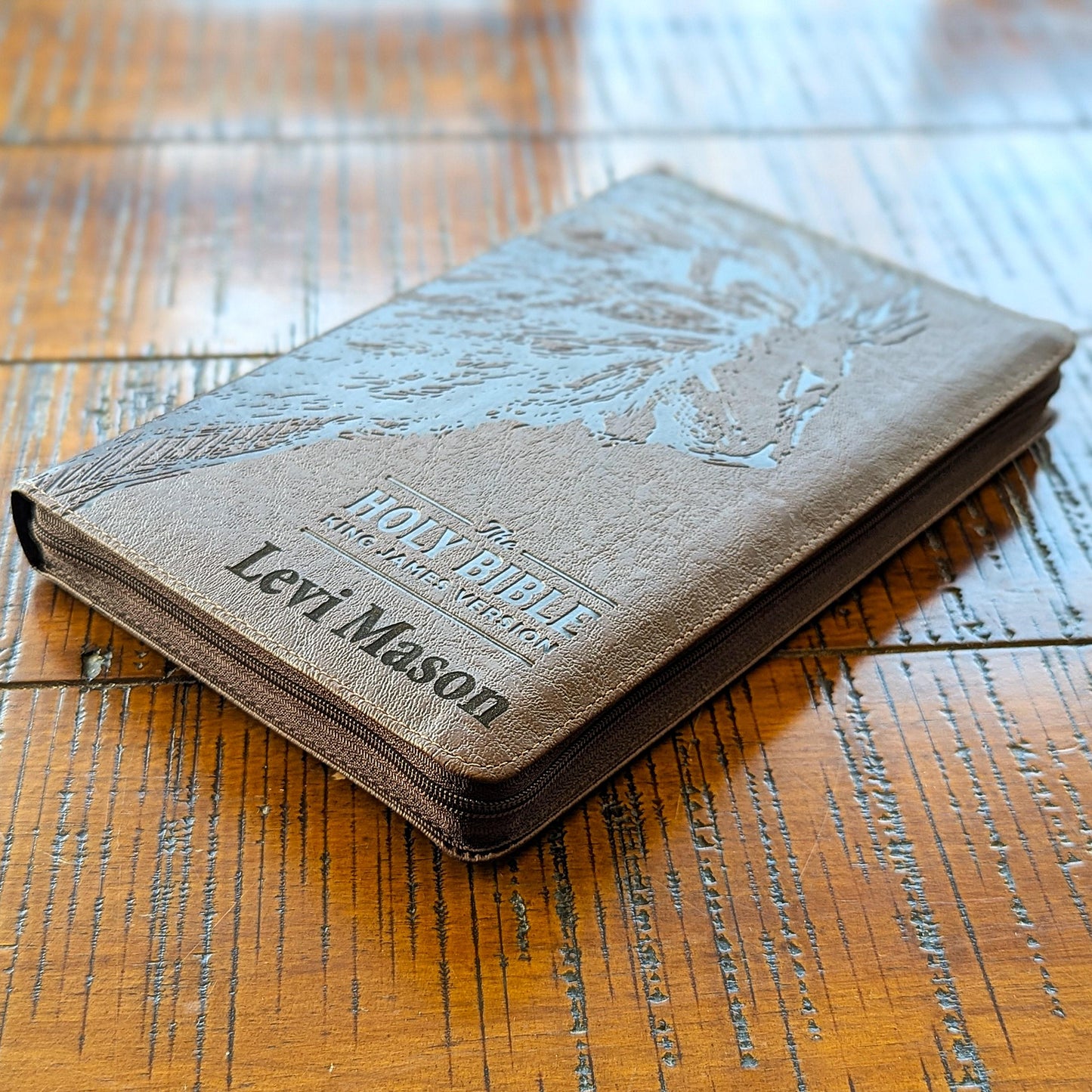 Personalized KJV Bible | King James Version | Custom Engraved Name | Easy-to-Read Study Bible | Lion Bible Christian Gift