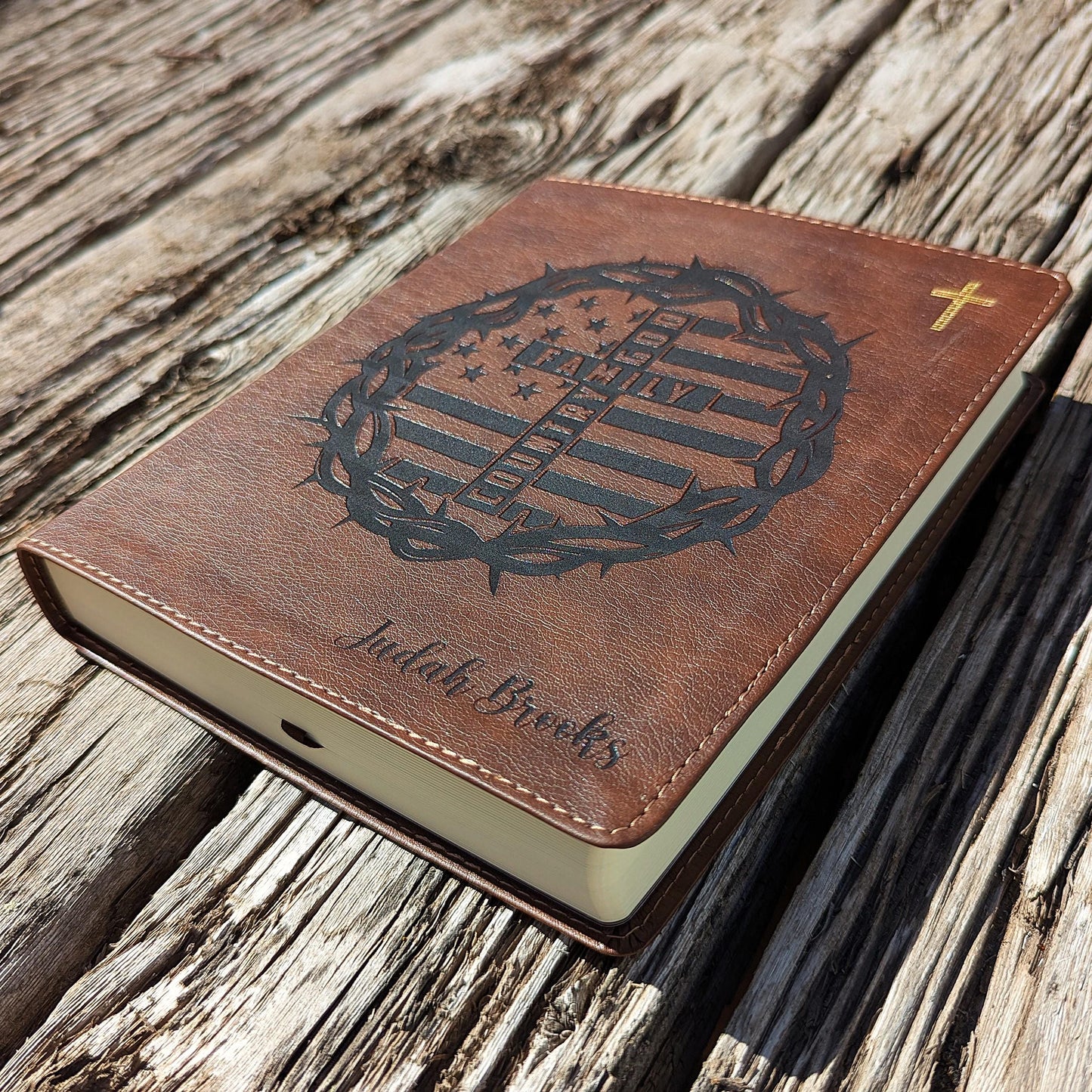 Personalized NIV Journaling Bible | New International Version | Custom Engraved Name | Study Bible | God Family Country Christian Gift
