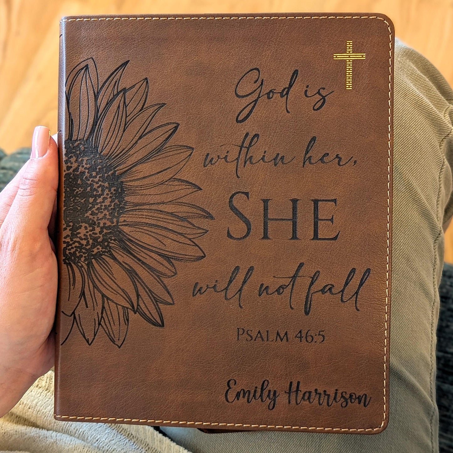 Personalized NIV Journaling Bible | New International Version | Custom Engraved Name | Easy-to-read Study Bible | Sunflower Christian Gift