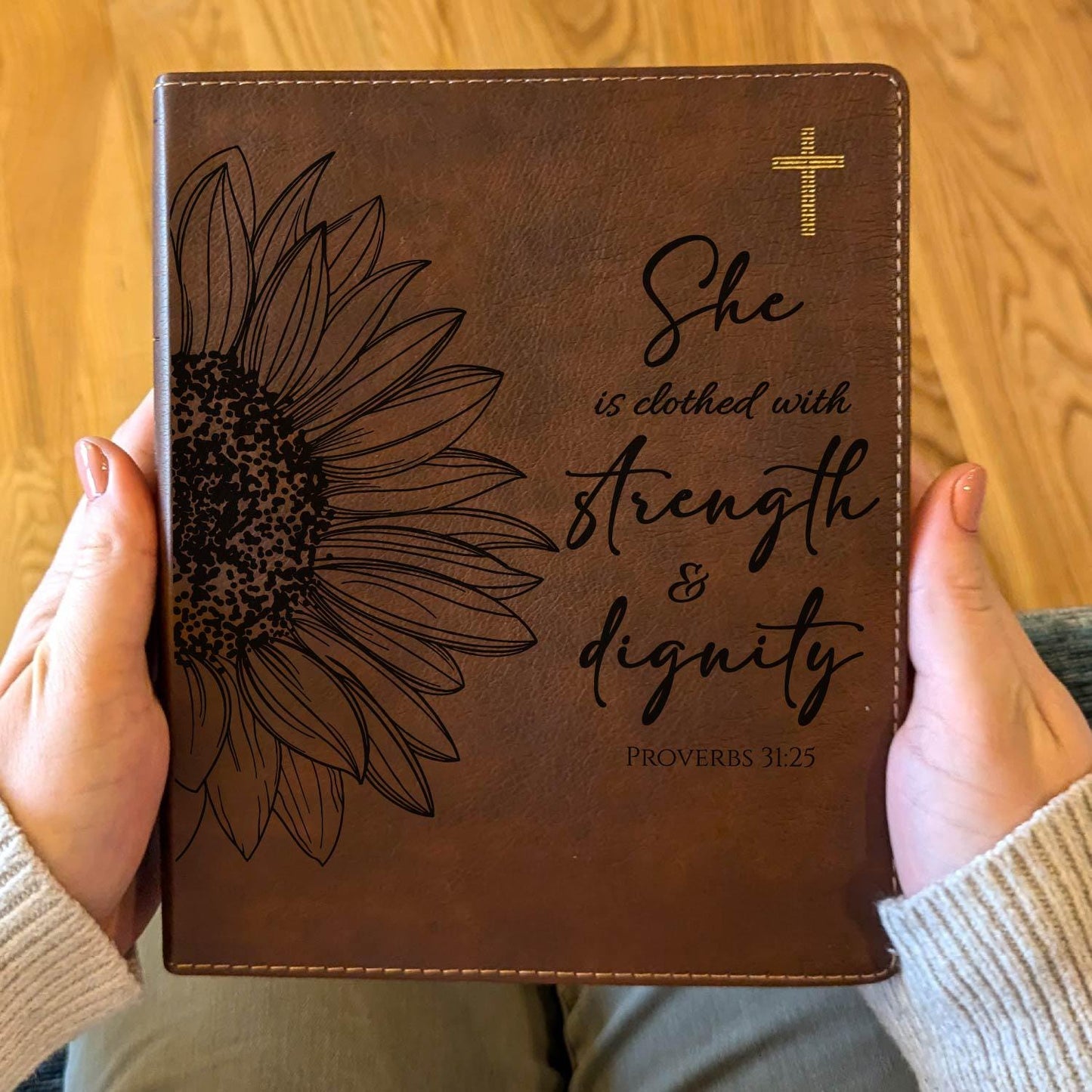 Personalized NIV Journaling Bible | New International Version | Custom Engraved Name | Women's Study Bible | Sunflower Christian Gift
