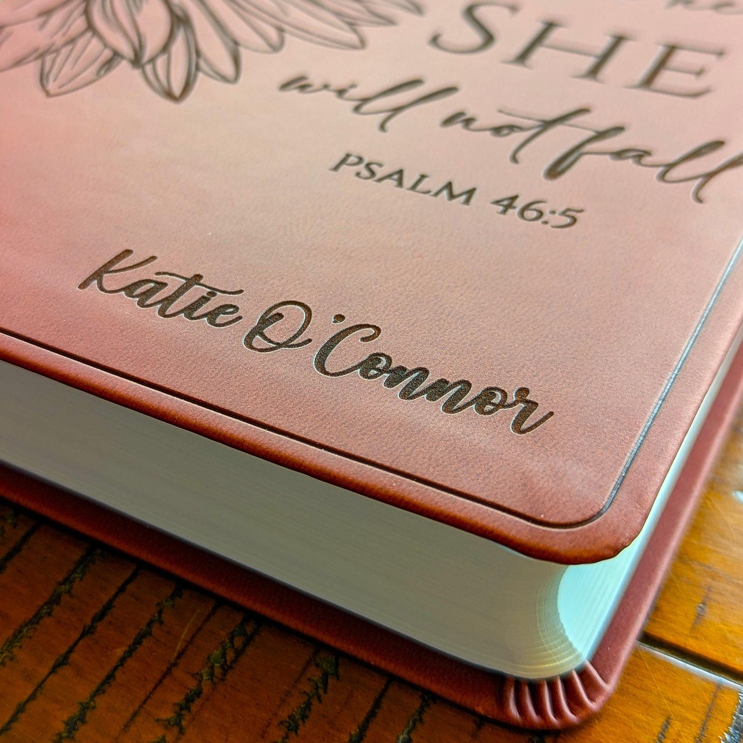 Personalized ESV Bible | Portable Large Print | Custom Engraved Name | Easy-to-read Study Bible | Sunflower Christian Gift