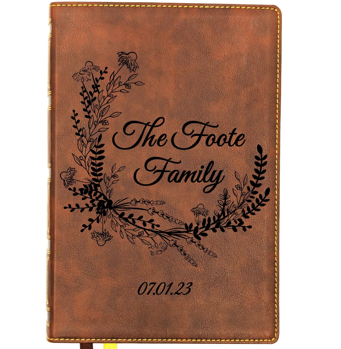 Personalized NKJV Wide Margin Bible | New King James Version | Custom Engraved Name | Single-Column Reference Bible | Wedding Bible | Family