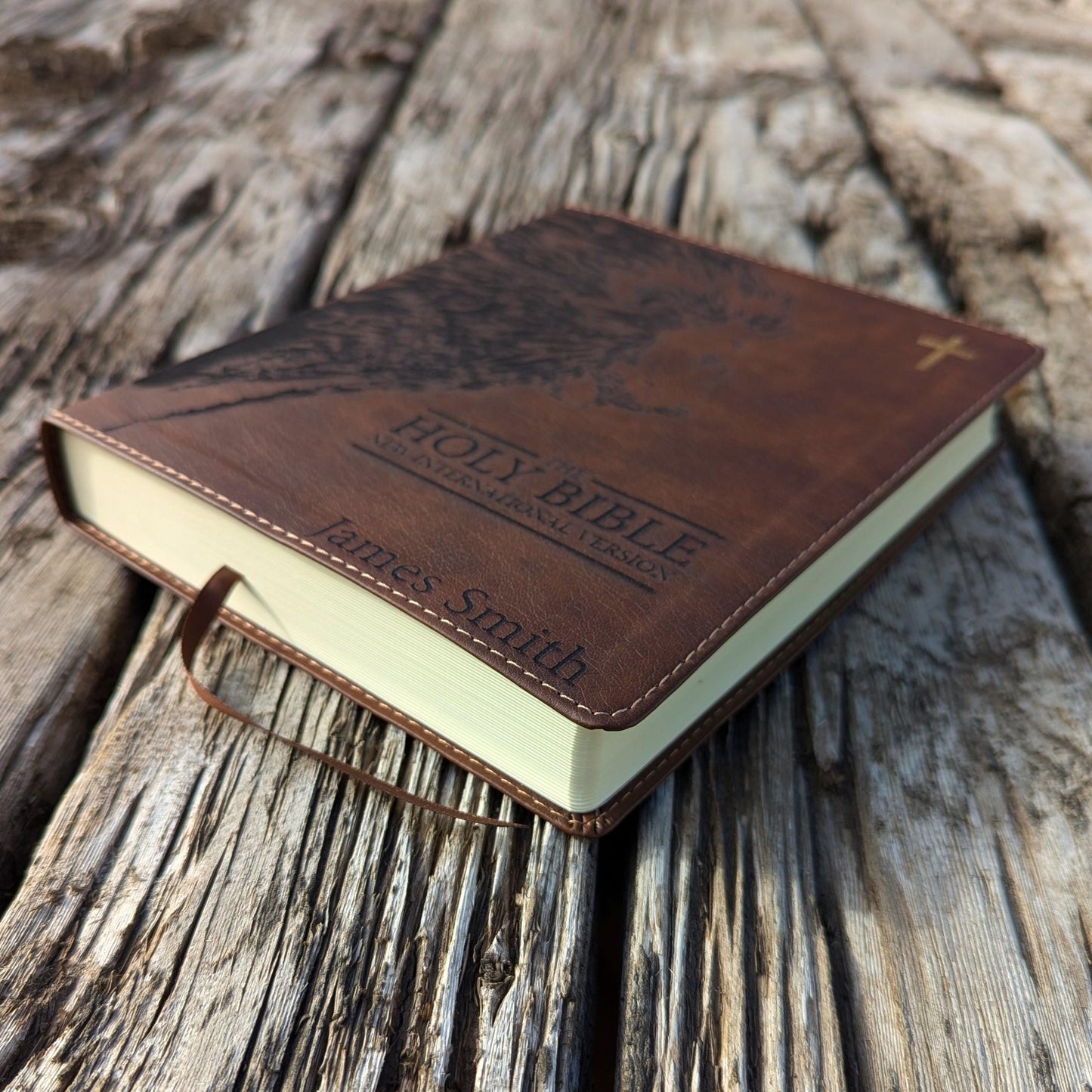 Personalized NIV Journaling Bible | New International Version | Custom Engraved Name | Easy-to-read Study Bible | Lion Christian Gift