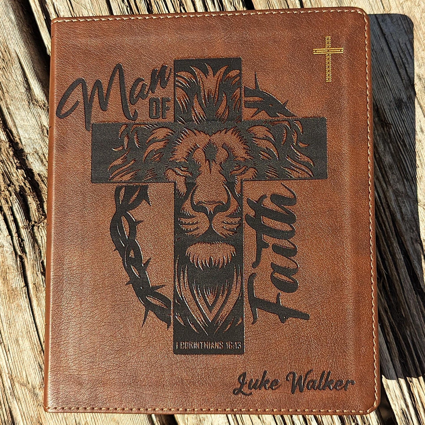 Personalized NIV Journaling Bible | New International Version | Custom Engraved Name |  Study Bible | Man of Faith Christian Gift