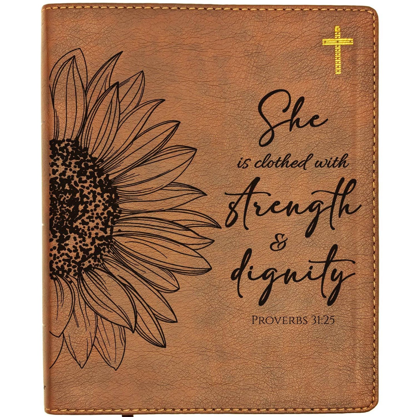 Personalized NIV Journaling Bible | New International Version | Custom Engraved Name | Women's Study Bible | Sunflower Christian Gift