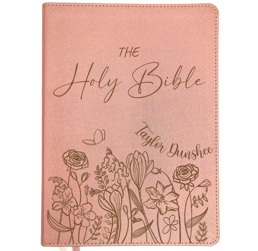Personalized CSB Journaling Bible | Rose Gold | Custom Engraved Name | Christian Gift for Women