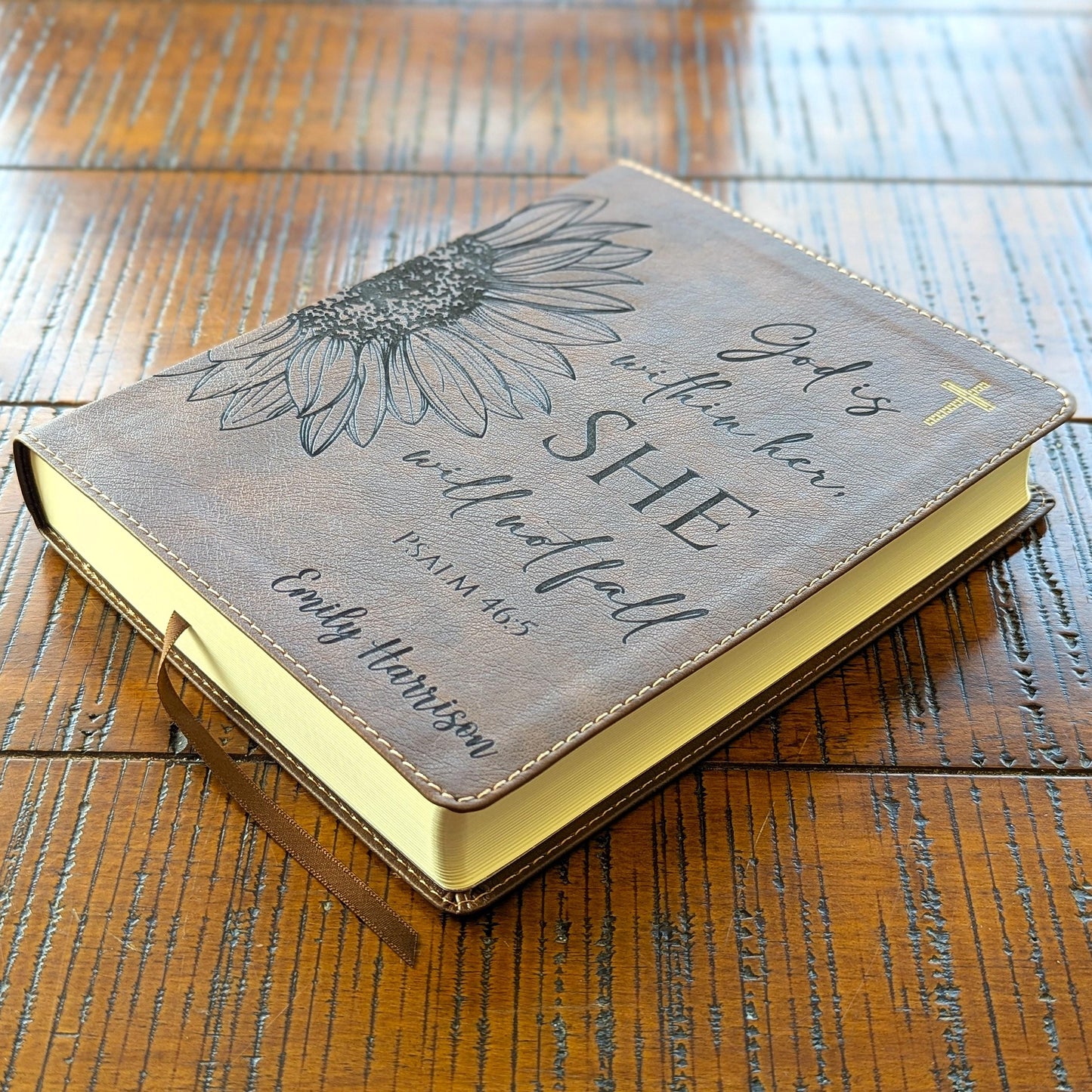 Personalized NIV Journaling Bible | New International Version | Custom Engraved Name | Easy-to-read Study Bible | Sunflower Christian Gift