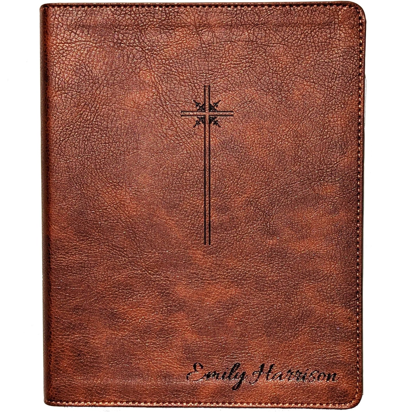 Personalized NIV Journaling Bible | New International Version | Custom Engraved Name | Easy-to-read Study Bible | Cross Christian Gift