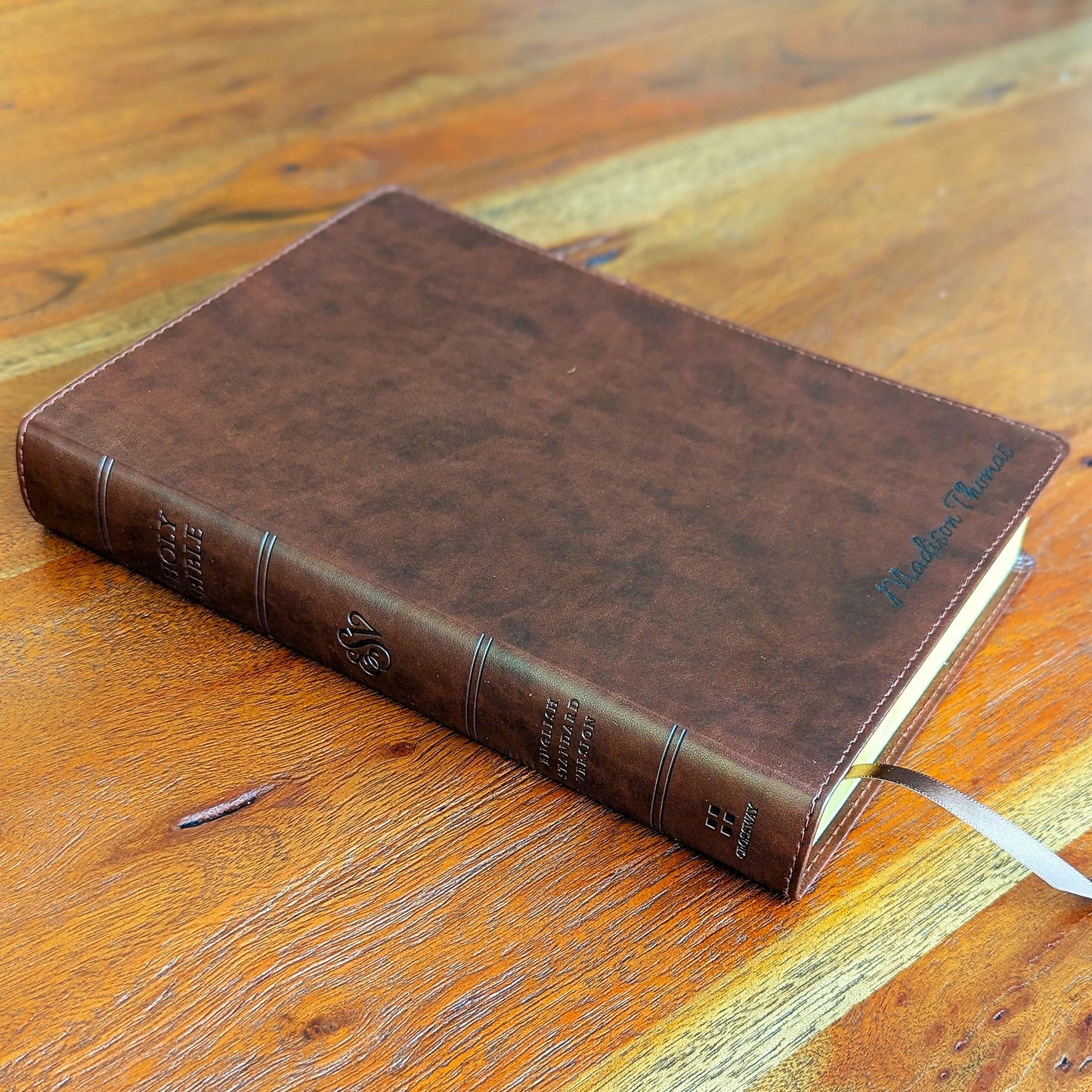 Personalized ESV Wide Margin Bible | Custom Engraved Name | English Standard Version | Journaling Reference Bible | Christian Gift