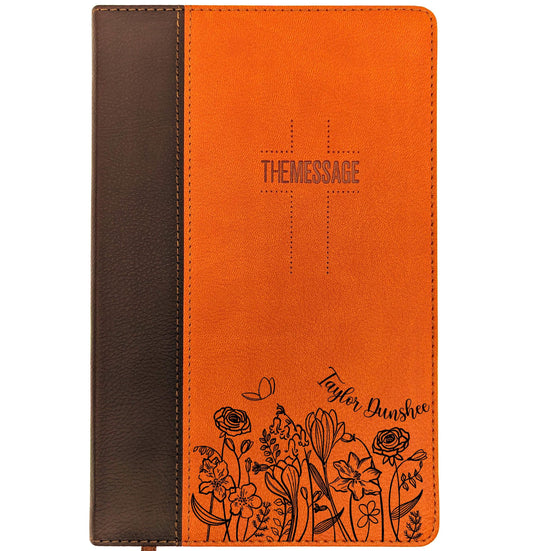 Personalized Message Bible | The Message Translation | Custom Engraved Name | Deluxe Gift Bible | Contemporary Language Christian Gift
