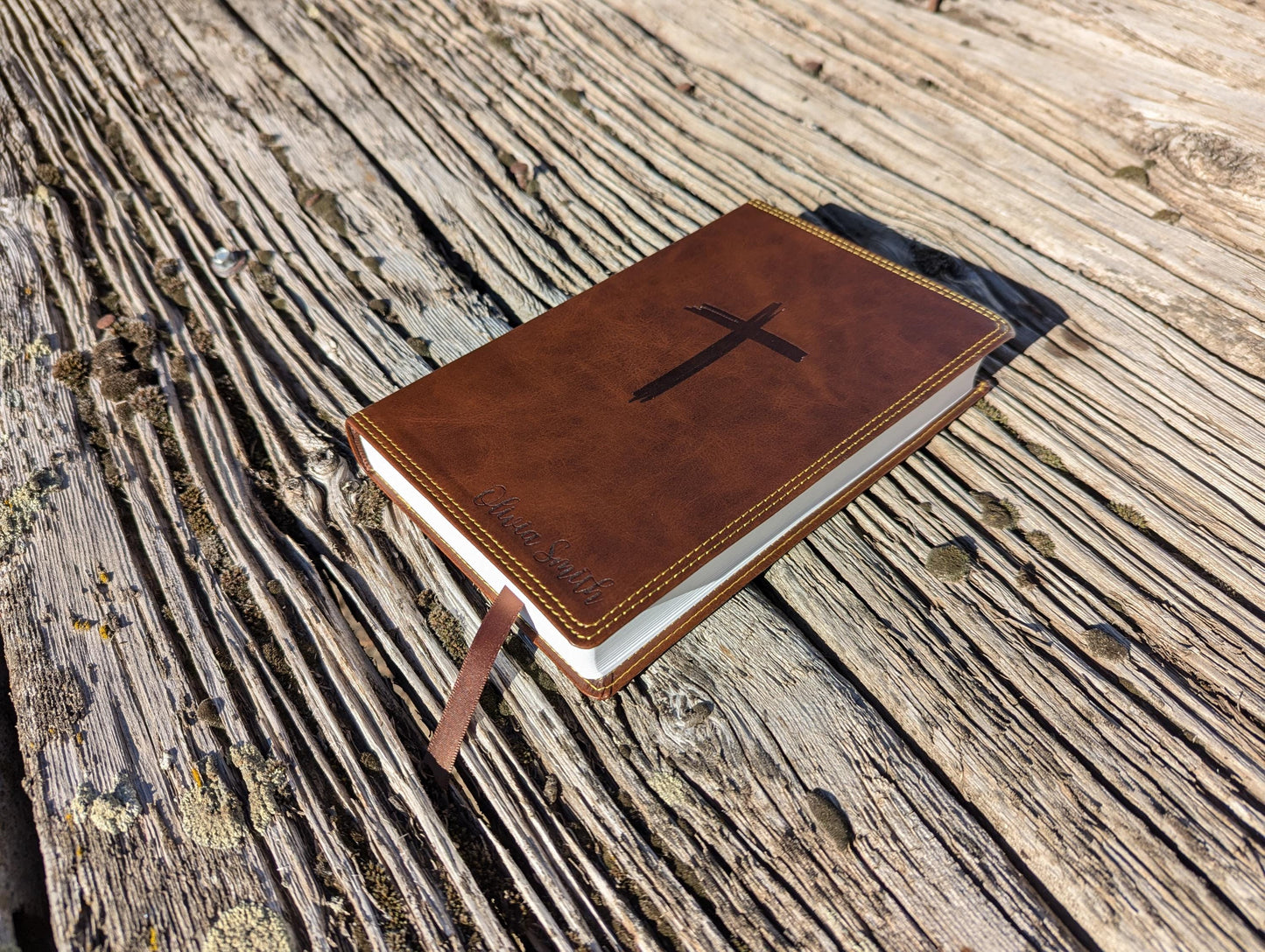 Personalized NKJV Bible for Kids | Custom Engraved Name | New King James Version | Easy-to-read Study Bible | Cross Christian Gift
