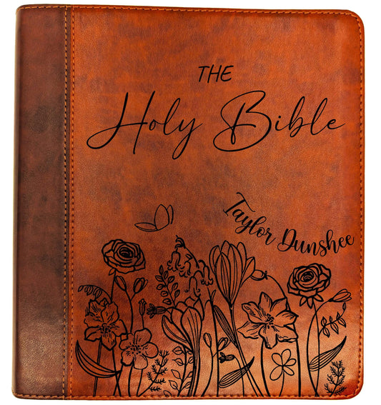 Personalized ESV Journaling Study Bible | English Standard Version | Custom Engraved Name | Wide Margin Study Bible | Christian Gift