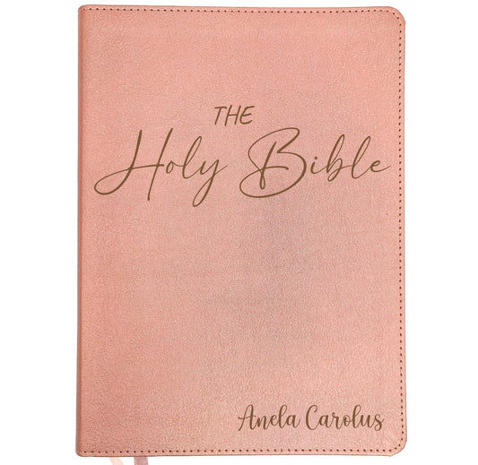 Personalized CSB Journaling Bible | Rose Gold | Custom Engraved Name | Christian Gift for Women
