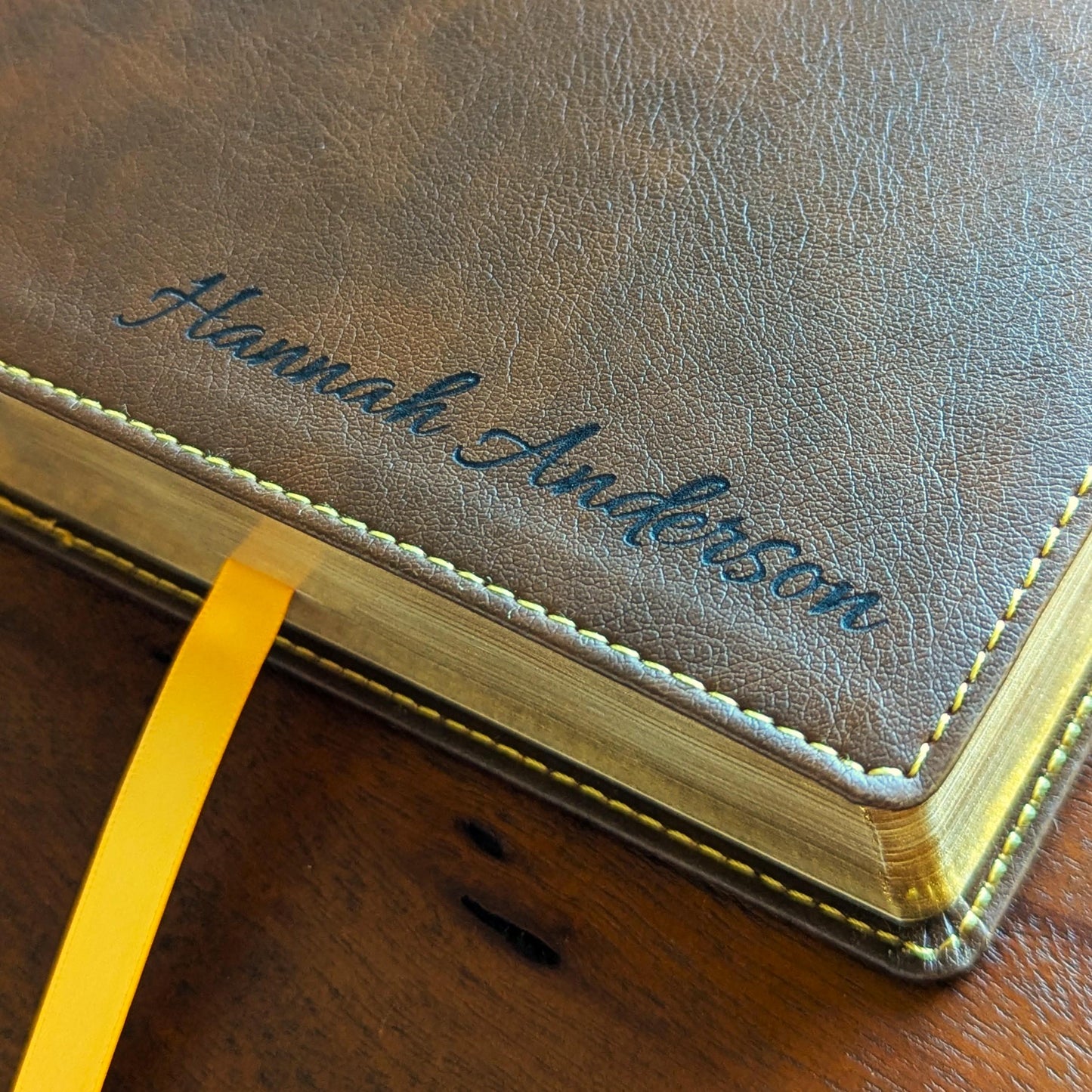 Personalized NKJV Wide Margin Bible | New King James Version | Custom Engraved Name | Single-Column Reference Bible | Christian Gift