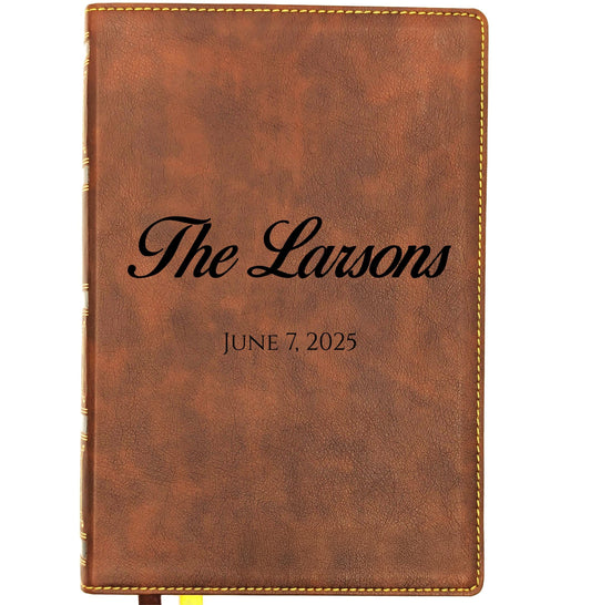 Personalized NKJV Wide Margin Bible | New King James Version | Custom Engraved Name | Single-Column Reference Bible | Wedding Bible | Family