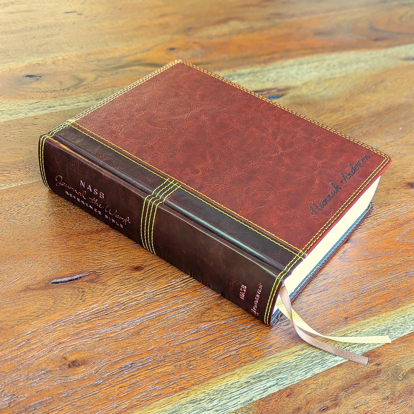 Personalized NASB Journaling Bible | New American Standard 1995 | Custom Engraved Name | Wide Margin Study Bible | Christian Gift Men Women