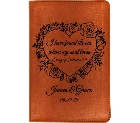 Personalized Spanish English Bible | Biblia Bilingüe RVR1960 & ESV | Custom Engraved Name | Nombre Grabado Bilingual Bible Biblia para boda