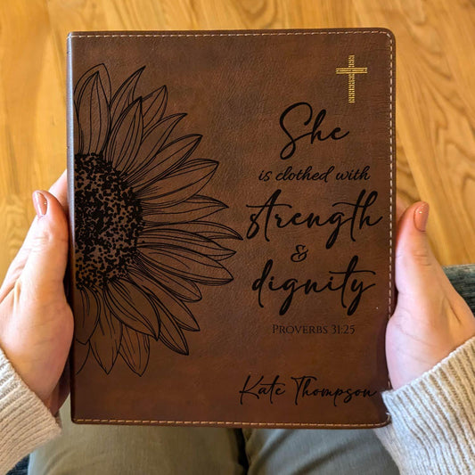 Personalized NIV Journaling Bible | New International Version | Custom Engraved Name | Women's Study Bible | Sunflower Christian Gift