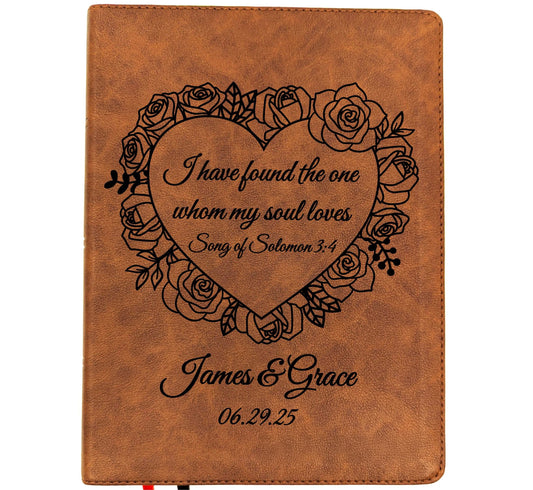 Personalized KJV Wide Margin Bible | King James Version | Custom Engraved Name | Single-Column Journaling Bible | Wedding Bible