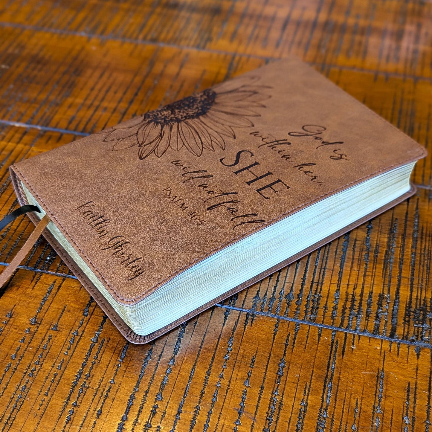 Personalized KJV Bible | King James Version | Custom Engraved Name |  Easy-to-Read Study Bible | Sunflower Christian Gift