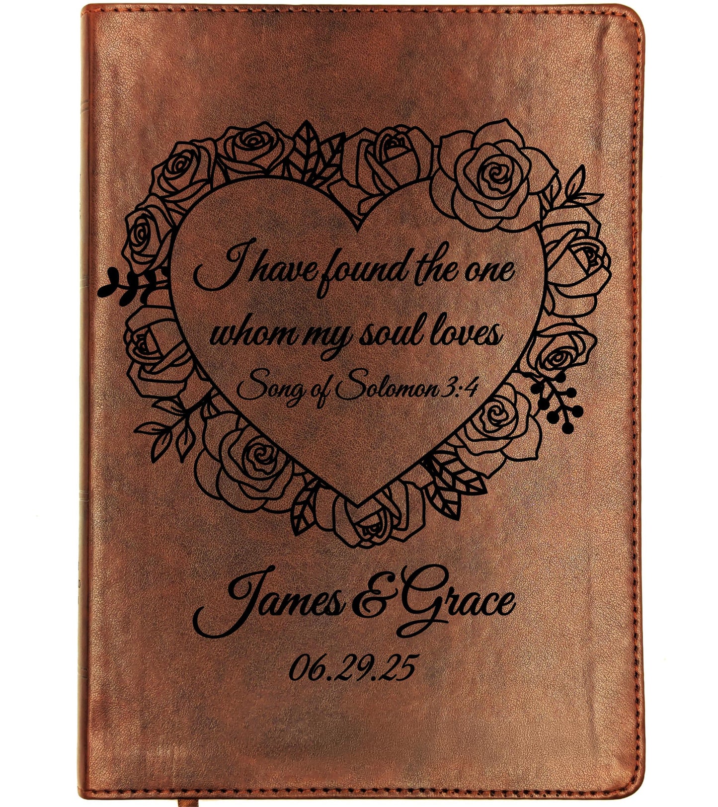 Personalized ESV Wide Margin Bible | Custom Engraved Name | English Standard Version | Journaling Reference Bible | Christian Gift