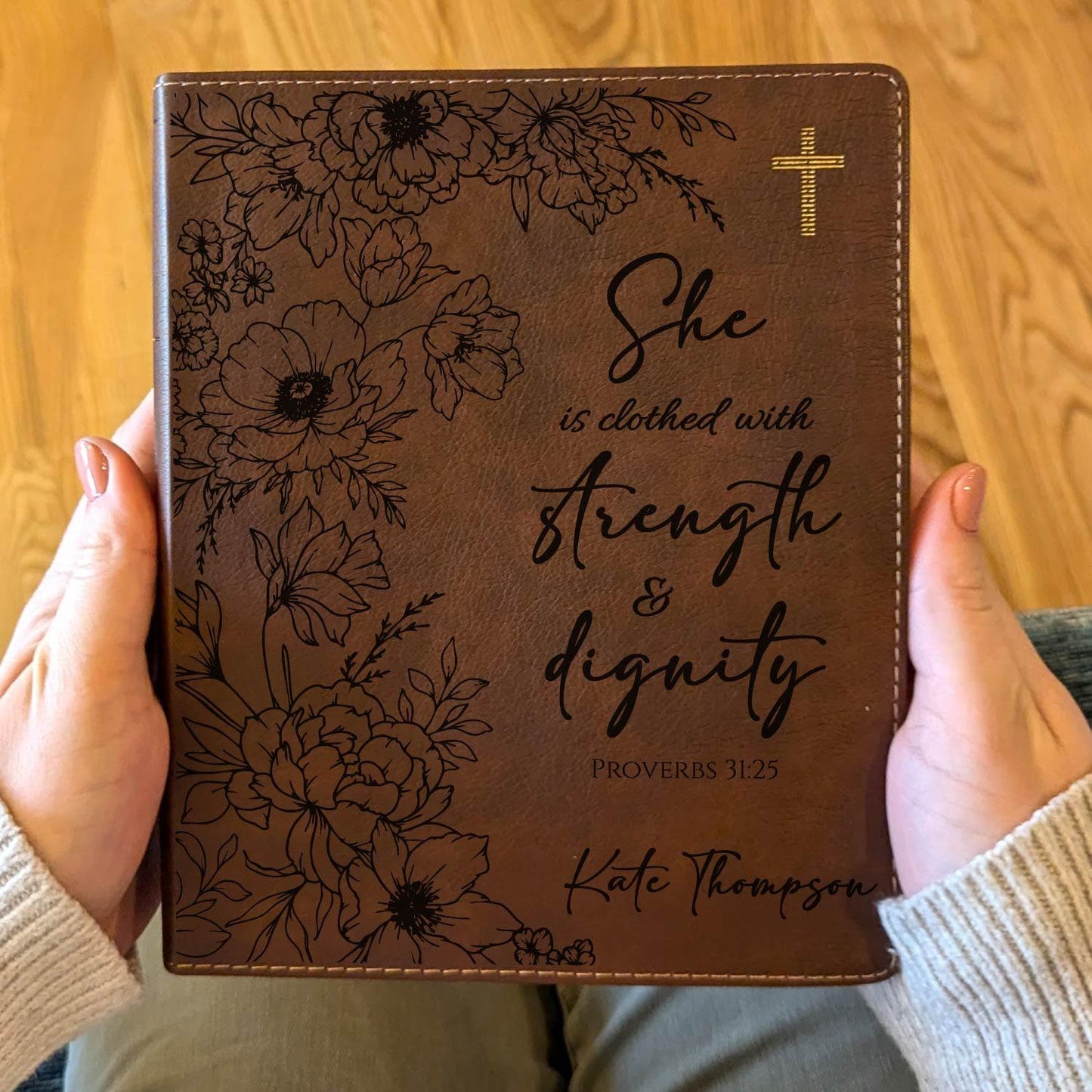 Personalized NIV Journaling Bible | New International Version | Custom Engraved Name | Easy-to-read Study Bible | Floral Christian Gift
