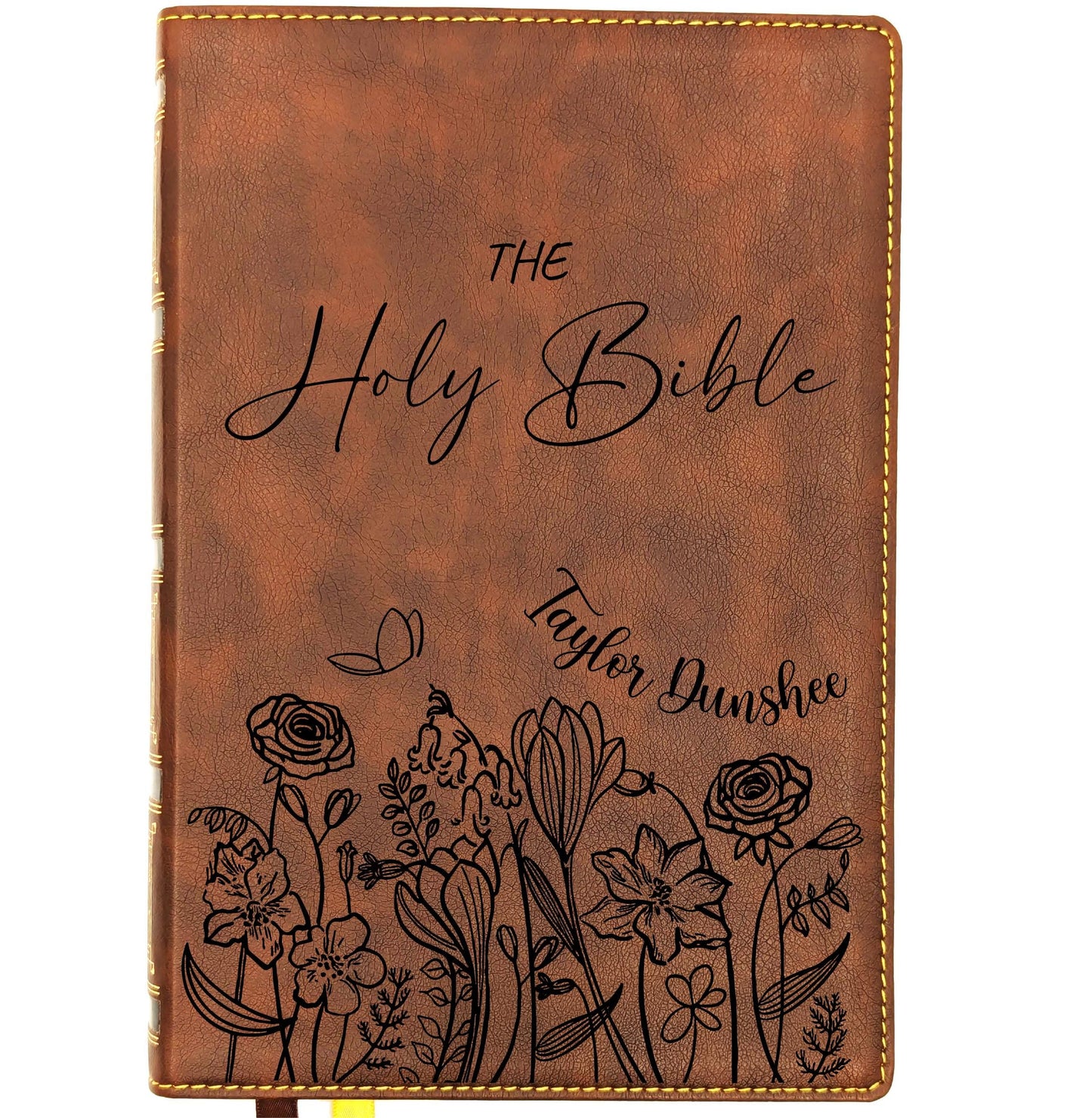 Personalized NKJV Wide Margin Bible | New King James Version | Custom Engraved Name | Single-Column Reference Bible | Christian Gift