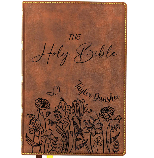 Personalized NKJV Wide Margin Bible | New King James Version | Custom Engraved Name | Single-Column Reference Bible | Christian Gift