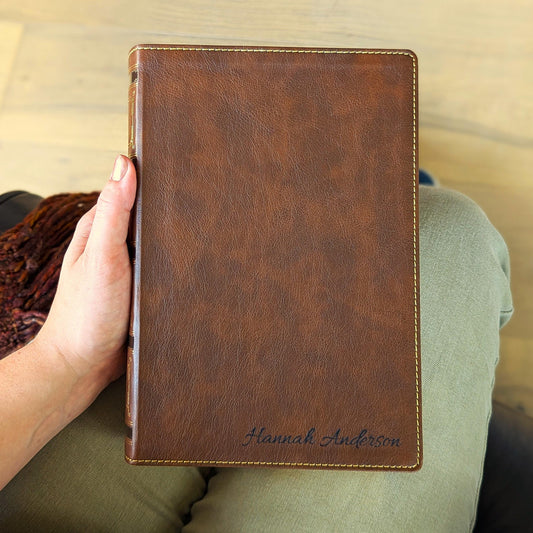 Personalized NKJV Wide Margin Bible | New King James Version | Custom Engraved Name | Single-Column Reference Bible | Christian Gift