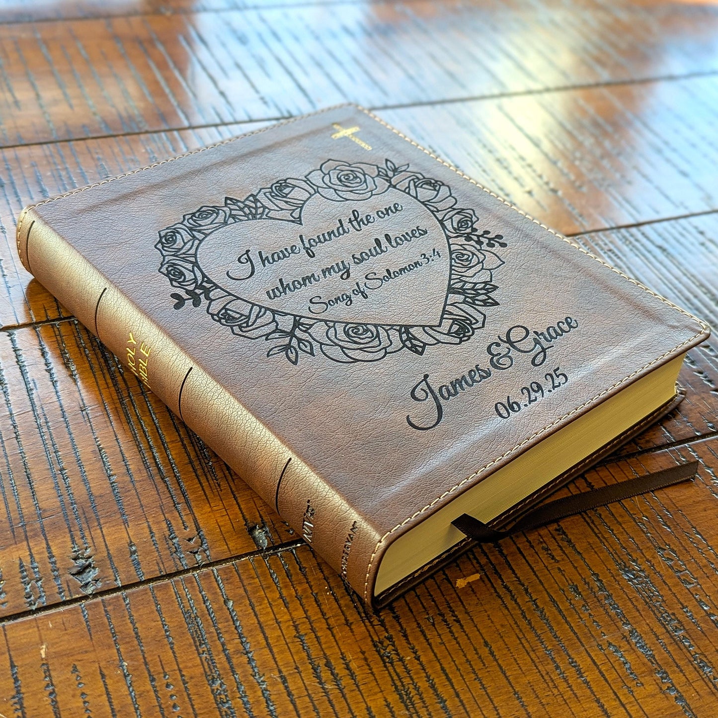 Personalized NIV Wedding Bible | Custom Engraved Journaling Bible | Easy-to-Read Study Bible | Christian Gift for Bride & Groom Anniversary