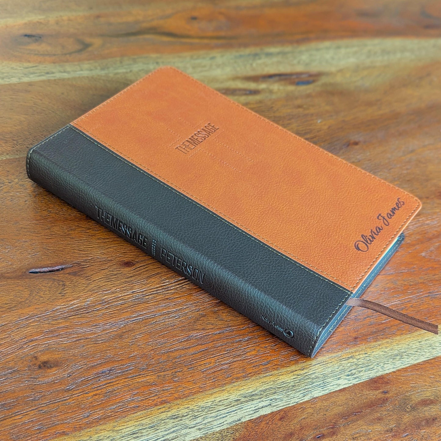 Personalized Message Bible | The Message Translation | Custom Engraved Name | Deluxe Gift Bible | Contemporary Language Christian Gift