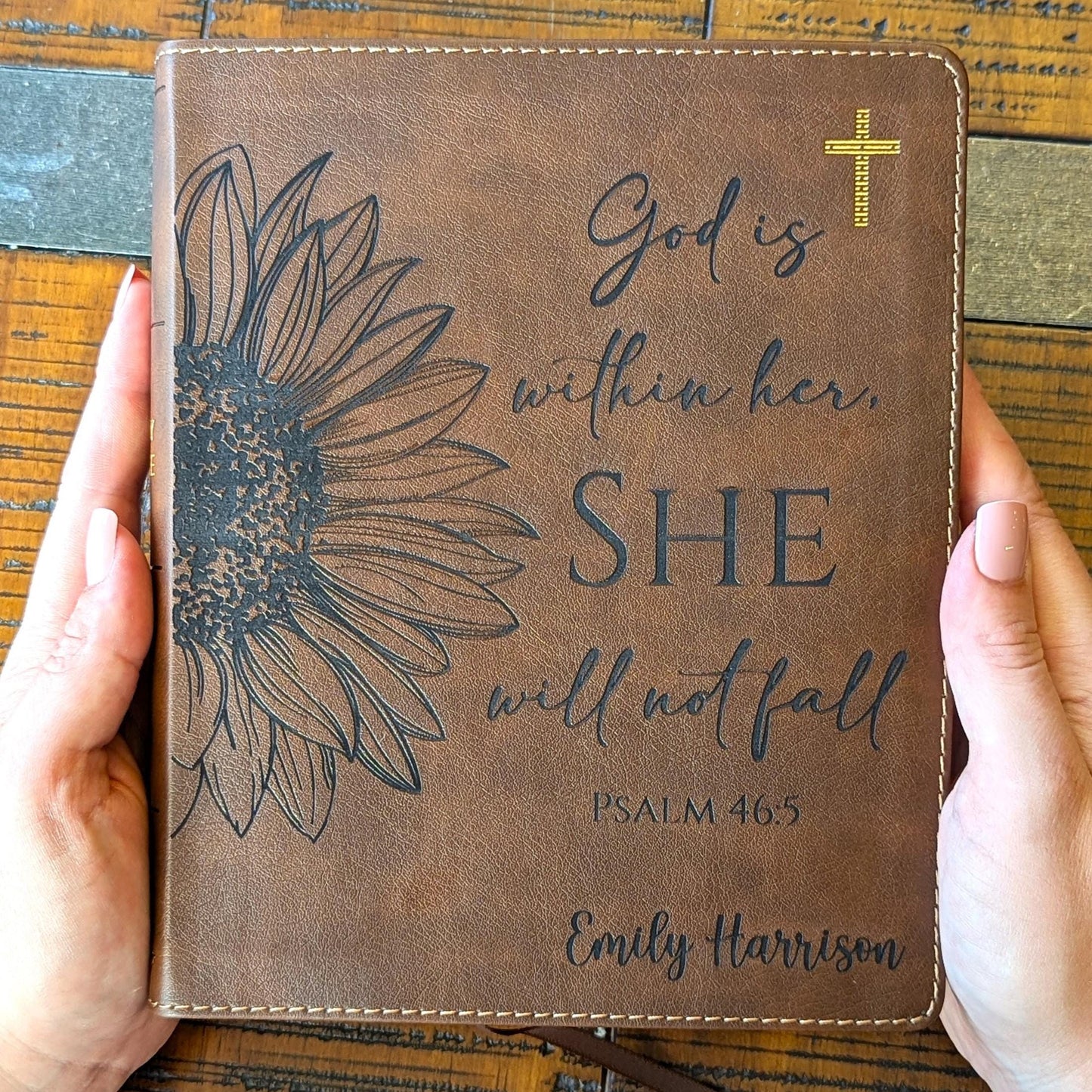 Personalized NIV Journaling Bible | New International Version | Custom Engraved Name | Easy-to-read Study Bible | Sunflower Christian Gift