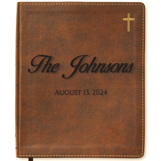 Personalized NIV Journaling Bible | New International Version | Custom Engraved Name | Easy-to-read Study Bible | Christian Wedding Gift