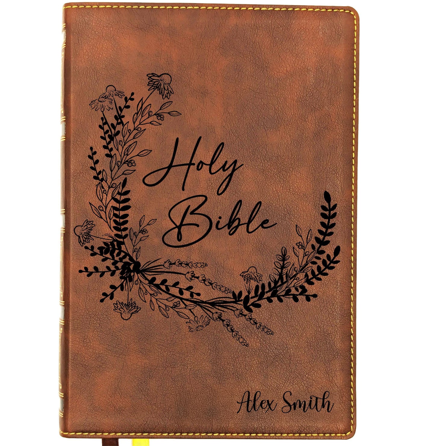 Personalized NKJV Wide Margin Bible | New King James Version | Custom Engraved Name | Single-Column Reference Bible | Christian Gift