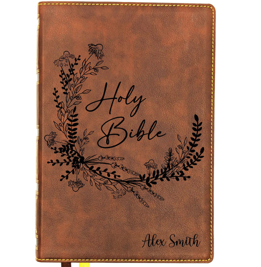 Personalized NKJV Wide Margin Bible | New King James Version | Custom Engraved Name | Single-Column Reference Bible | Christian Gift