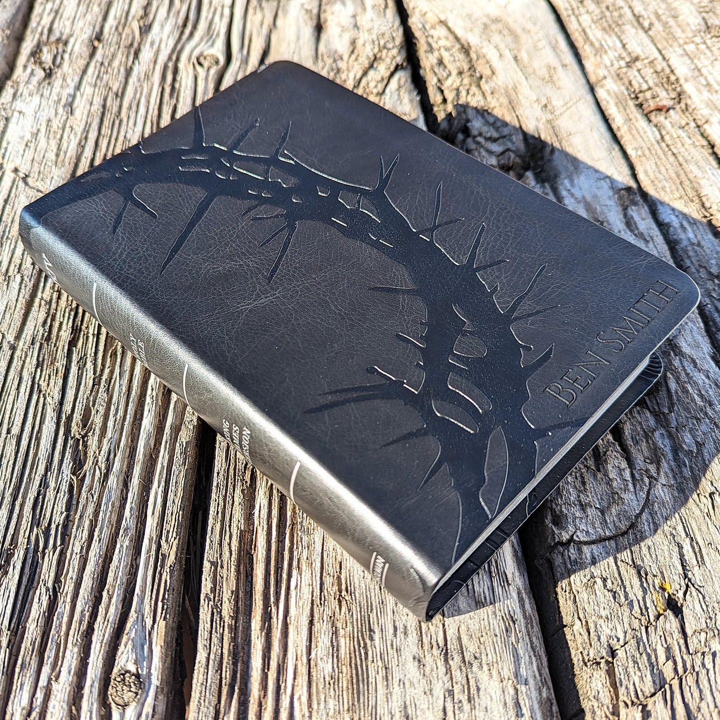 Personalized KJV Large Print Personal Size Reference Bible | Custom Engraved Name | Easy-to-read Bible | Crown of Thorns Gift