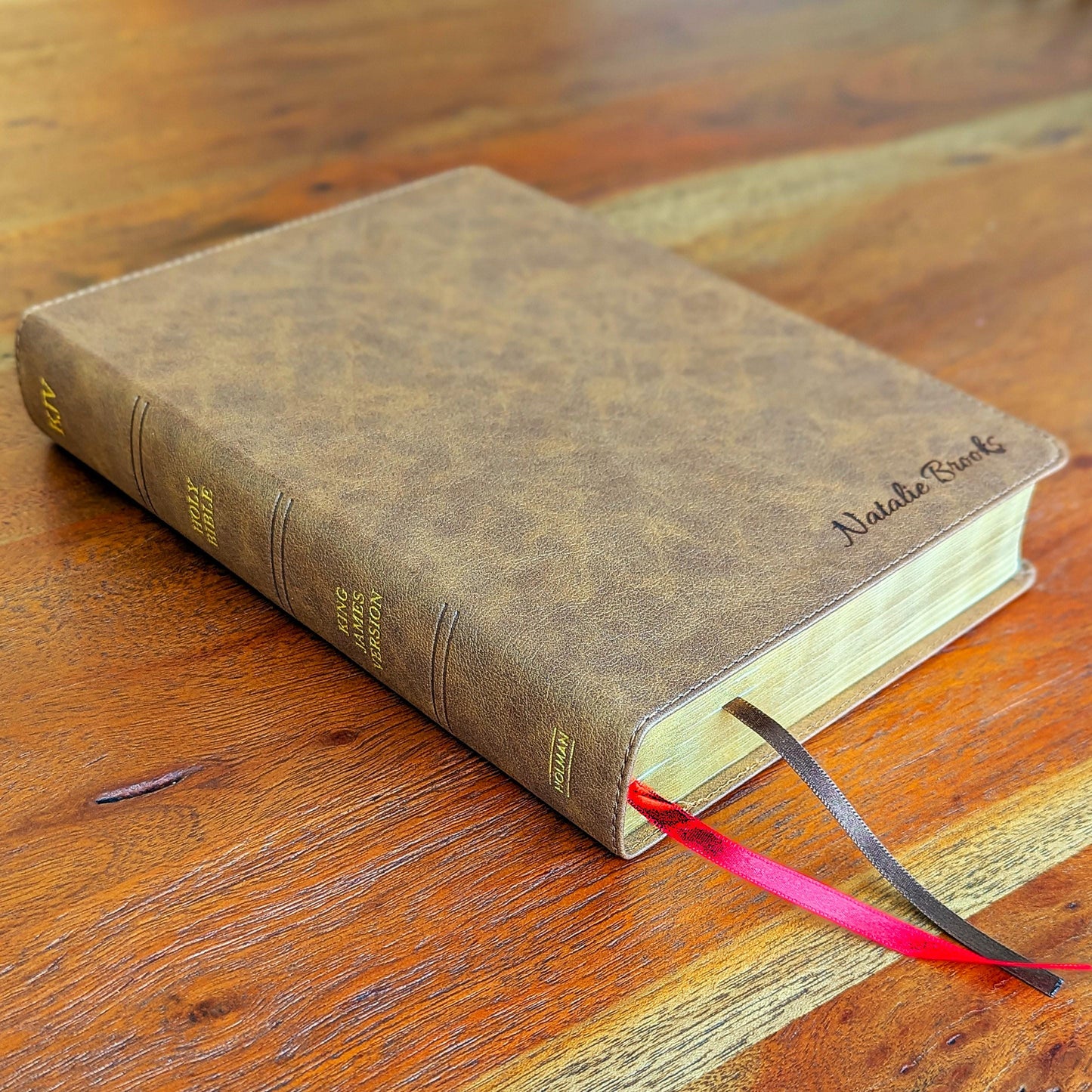 Personalized KJV Wide Margin Bible | King James Version | Custom Engraved Name | Single-Column Journaling Bible | Christian Gift