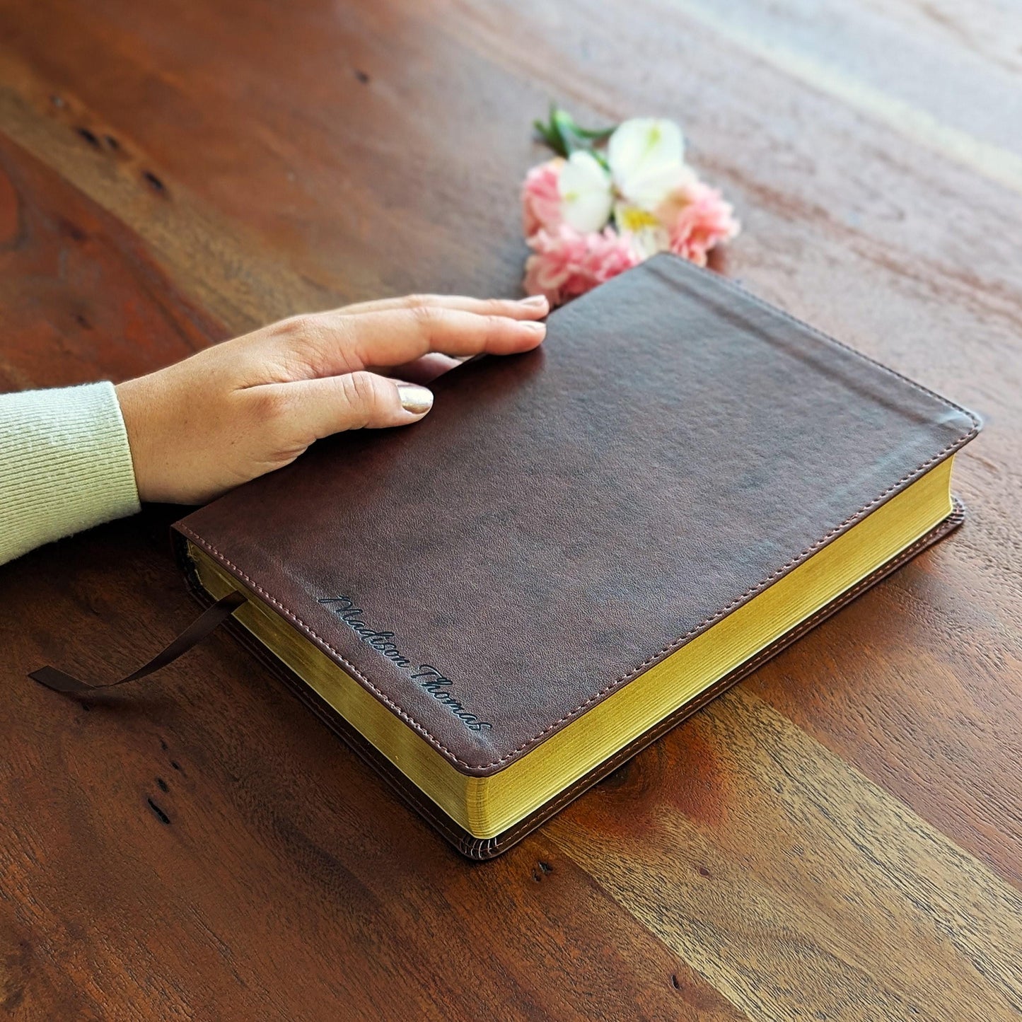 Personalized ESV Wide Margin Bible | Custom Engraved Name | English Standard Version | Journaling Reference Bible | Christian Gift