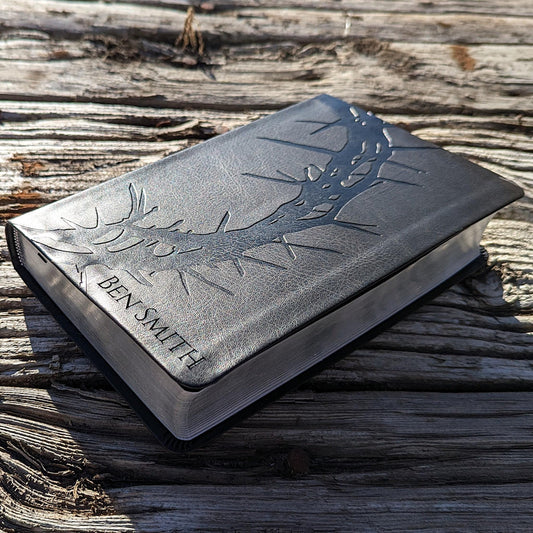 Personalized KJV Large Print Personal Size Reference Bible | Custom Engraved Name | Easy-to-read Bible | Crown of Thorns Gift
