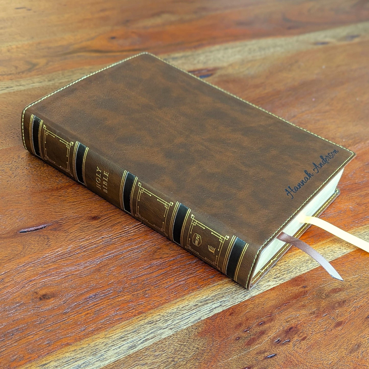 Personalized NKJV Wide Margin Bible | New King James Version | Custom Engraved Name | Single-Column Reference Bible | Christian Gift