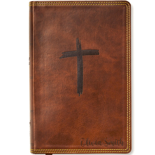Personalized NKJV Bible for Kids | Custom Engraved Name | New King James Version | Easy-to-read Study Bible | Cross Christian Gift
