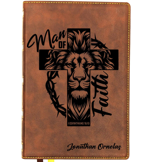 Personalized NKJV Wide Margin Bible | New King James Version | Custom Engraved Name | Single-Column Reference Bible | Christian Gift